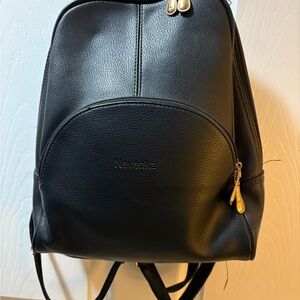 Black Leather Backpack for Women